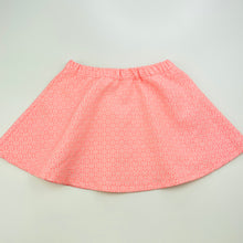Load image into Gallery viewer, Girls Target, cotton lined pink &amp; white skirt, elasticated, L: 26.5cm, GUC, size 3,  