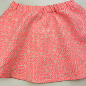 Girls Target, cotton lined pink & white skirt, elasticated, L: 26.5cm, GUC, size 3,  