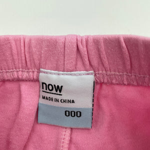 Girls Now, pink cotton pants / bottoms, elasticated, FUC, size 000,  