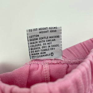 Girls Now, pink cotton pants / bottoms, elasticated, FUC, size 000,  