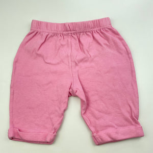 Girls Now, pink cotton pants / bottoms, elasticated, FUC, size 000,  