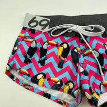 Load image into Gallery viewer, Girls 69 SLAM, colourful lightweight board shorts, W: 59cm, EUC, size 6,  