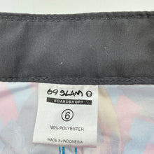 Load image into Gallery viewer, Girls 69 SLAM, colourful lightweight board shorts, W: 59cm, EUC, size 6,  