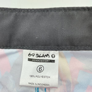Girls 69 SLAM, colourful lightweight board shorts, W: 59cm, EUC, size 6,  