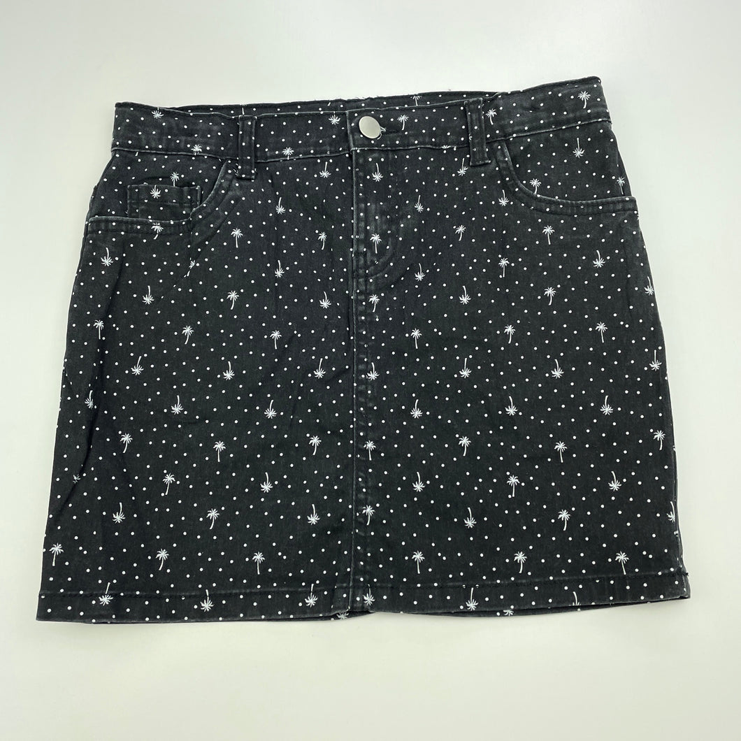 Girls Clothing & Co, stretch cotton casual skirt, adjustable, L: 34cm, GUC, size 12,  