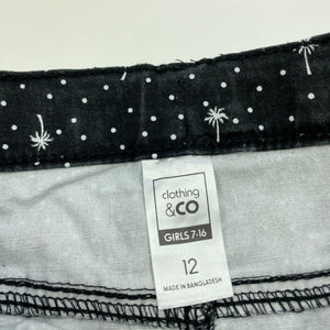 Girls Clothing & Co, stretch cotton casual skirt, adjustable, L: 34cm, GUC, size 12,  