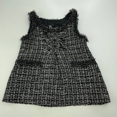 Girls Sista, lined black & white casual dress, GUC, size 1, L: 40cm