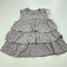 Load image into Gallery viewer, Girls H&amp;T, grey tiered top, heart, NEW, size 3,  