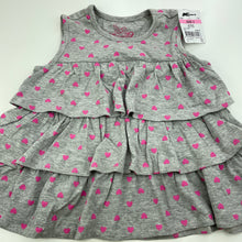 Load image into Gallery viewer, Girls H&amp;T, grey tiered top, heart, NEW, size 3,  