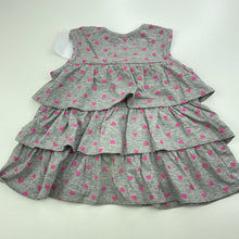 Load image into Gallery viewer, Girls H&amp;T, grey tiered top, heart, NEW, size 3,  