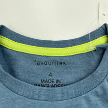 Load image into Gallery viewer, Boys Favourites, blue t-shirt / top, NEW, size 4,  