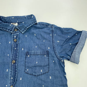 Boys Kids & Co, chambray cotton short sleeve shirt, GUC, size 7,  