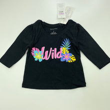Load image into Gallery viewer, Girls Favourites, black cotton long sleeve top, NEW, size 0,  