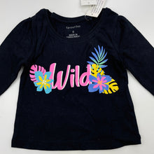 Load image into Gallery viewer, Girls Favourites, black cotton long sleeve top, NEW, size 0,  