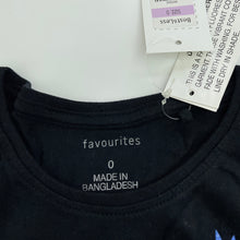Load image into Gallery viewer, Girls Favourites, black cotton long sleeve top, NEW, size 0,  