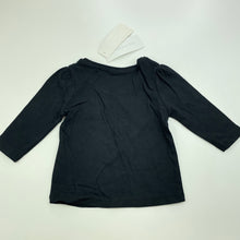 Load image into Gallery viewer, Girls Favourites, black cotton long sleeve top, NEW, size 0,  