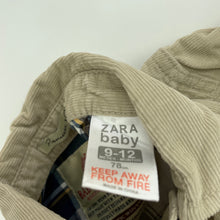 Load image into Gallery viewer, Boys Zara, corduroy cotton long sleeve shirt, poppers, GUC, size 0,  