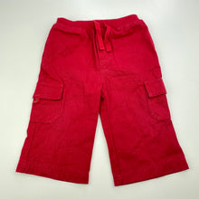 Load image into Gallery viewer, Boys Bertini, red cotton cargo pants, elasticated, GUC, size 0,  