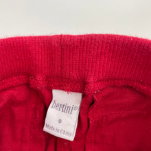 Load image into Gallery viewer, Boys Bertini, red cotton cargo pants, elasticated, GUC, size 0,  