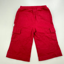Load image into Gallery viewer, Boys Bertini, red cotton cargo pants, elasticated, GUC, size 0,  