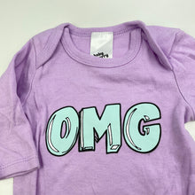 Load image into Gallery viewer, Girls Baby Berry, purple cotton bodysuit / romper, GUC, size 000,  