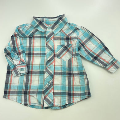 Boys Tiny Little Wonders, cotton long sleeve shirt, GUC, size 00,  