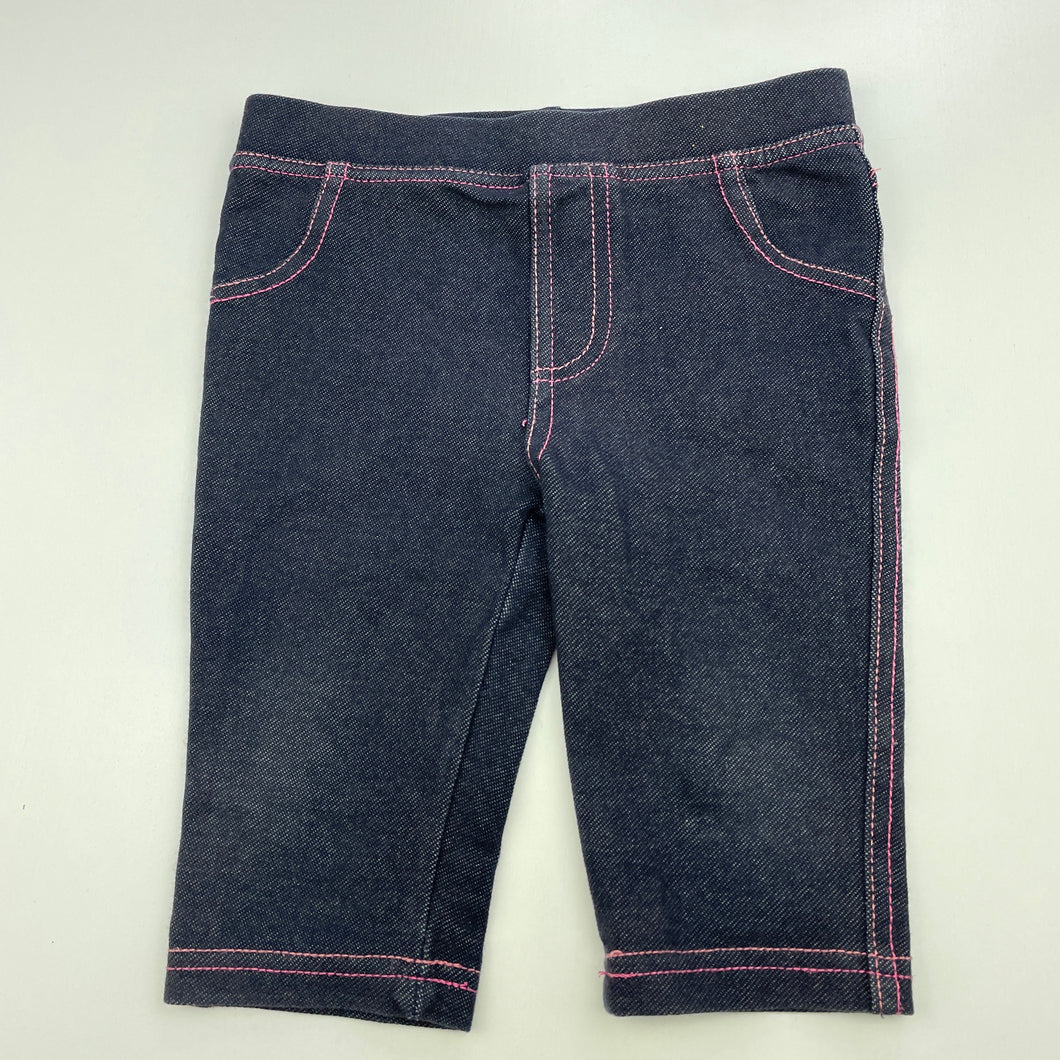 Girls Mango, stretchy denim leggings, elasticated, Inside leg: 17.5cm, EUC, size 1,  