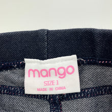 Load image into Gallery viewer, Girls Mango, stretchy denim leggings, elasticated, Inside leg: 17.5cm, EUC, size 1,  