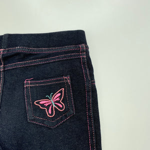 Girls Mango, stretchy denim leggings, elasticated, Inside leg: 17.5cm, EUC, size 1,  