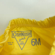 Load image into Gallery viewer, Girls Osh Kosh, yellow cotton bodysuit / romper, EUC, size 6 months,  