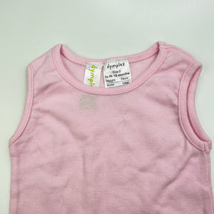 Girls Dymples, pink cotton singlet top, EUC, size 0,  