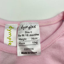 Load image into Gallery viewer, Girls Dymples, pink cotton singlet top, EUC, size 0,  