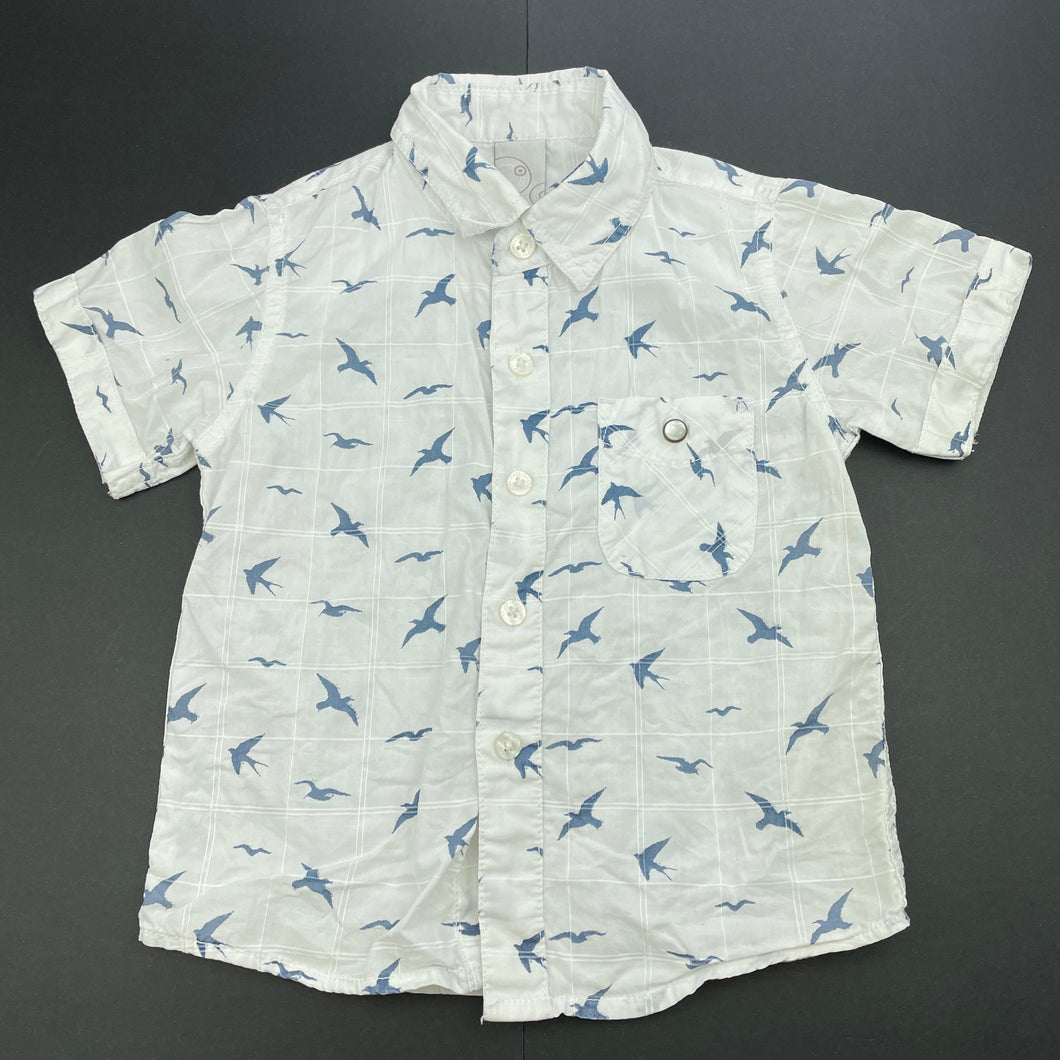 Boys Target, cotton short sleeve shirt, bird, GUC, size 2,  