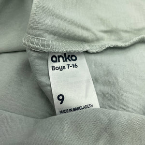Boys Anko, grey cotton t-shirt / top, EUC, size 9,  