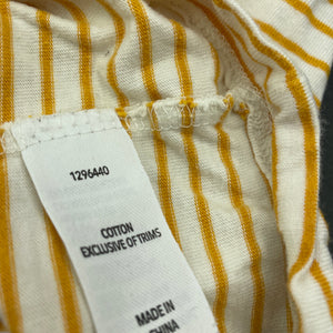 Girls KID, mustard stripe cotton long sleeve top, FUC, size 12,  