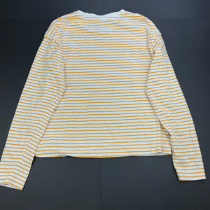 Girls KID, mustard stripe cotton long sleeve top, FUC, size 12,  