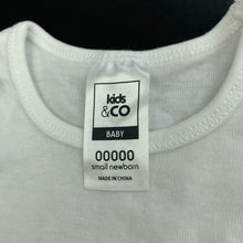Load image into Gallery viewer, unisex Kids &amp; Co, white cotton bodysuit / romper, EUC, size 00000,  