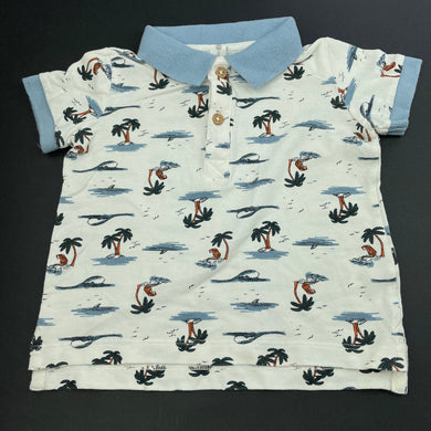 Boys Dymples, cotton polo shirt / top, tigers, EUC, size 0,  