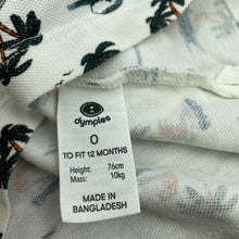 Load image into Gallery viewer, Boys Dymples, cotton polo shirt / top, tigers, EUC, size 0,  