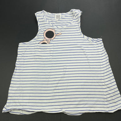 Girls Seed, blue & white stripe cotton tank top, FUC, size 10,  