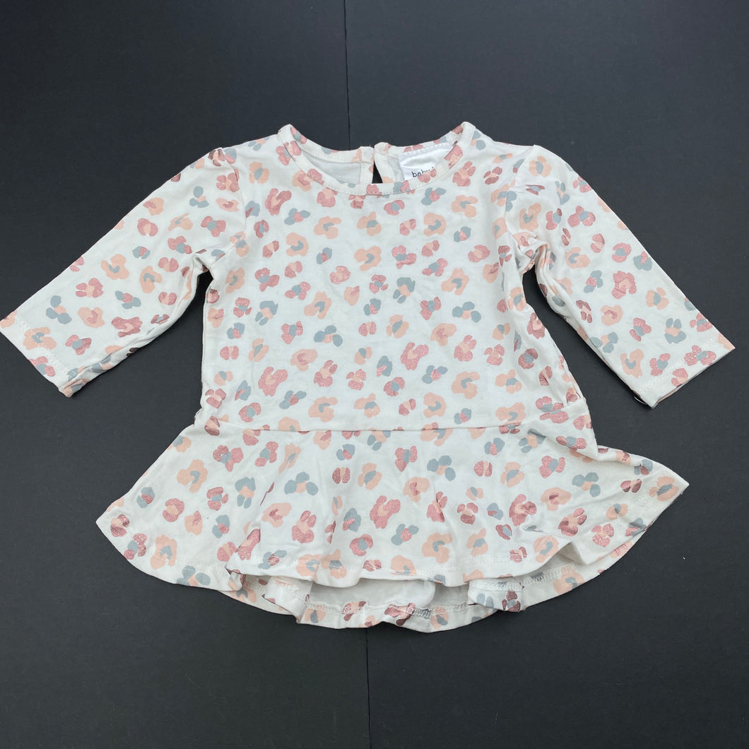 Girls Baby Baby, long sleeve peplum top, EUC, size 000,  