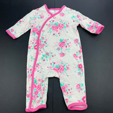 Load image into Gallery viewer, Girls Tiny Little Wonders, floral cotton romper, EUC, size 0000,  