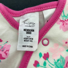 Load image into Gallery viewer, Girls Tiny Little Wonders, floral cotton romper, EUC, size 0000,  