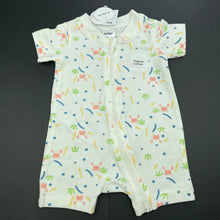 Load image into Gallery viewer, unisex Anko, organic cotton blend 2-way zip romper, NEW, size 000,  
