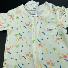 Load image into Gallery viewer, unisex Anko, organic cotton blend 2-way zip romper, NEW, size 000,  