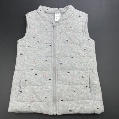 Girls Anko, grey wadded vest / sleeveless jacket, EUC, size 8,  
