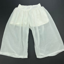 Load image into Gallery viewer, Girls white, sheer pants, built-in shorts, elasticated, Inside leg: 24cm, EUC, size 3,  