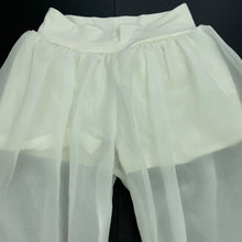 Load image into Gallery viewer, Girls white, sheer pants, built-in shorts, elasticated, Inside leg: 24cm, EUC, size 3,  