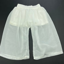 Load image into Gallery viewer, Girls white, sheer pants, built-in shorts, elasticated, Inside leg: 24cm, EUC, size 3,  