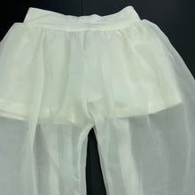 Load image into Gallery viewer, Girls white, sheer pants, built-in shorts, elasticated, Inside leg: 24cm, EUC, size 3,  
